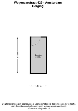 Floor plan - Wagenaarstraat 429, 1093 CN Amsterdam 